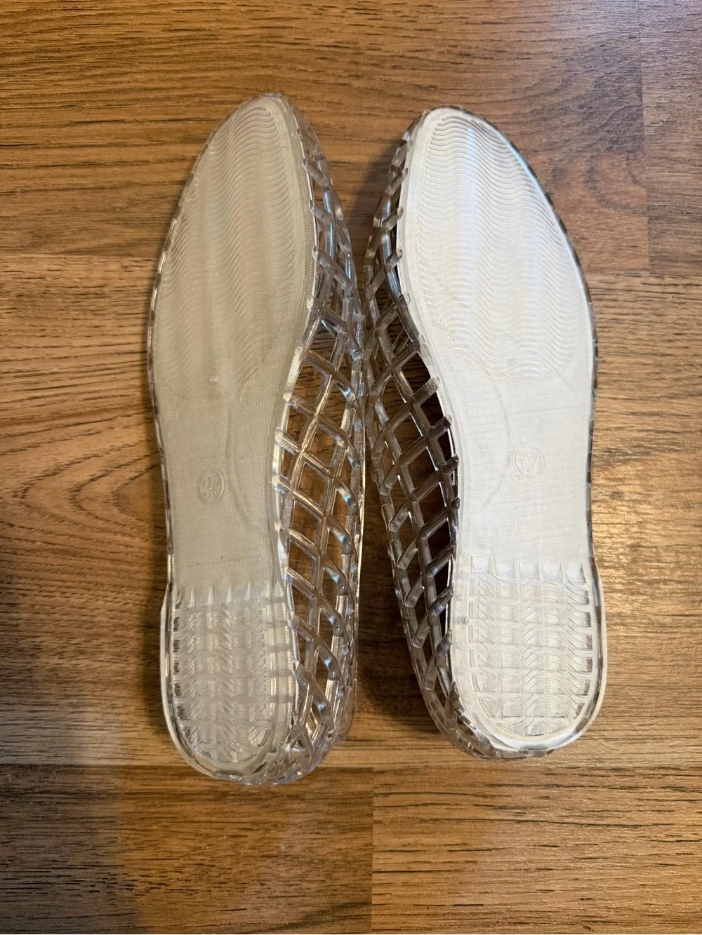 Clear Jelly Shoe Ballet Flats - Silver Insole - BRAND NEW